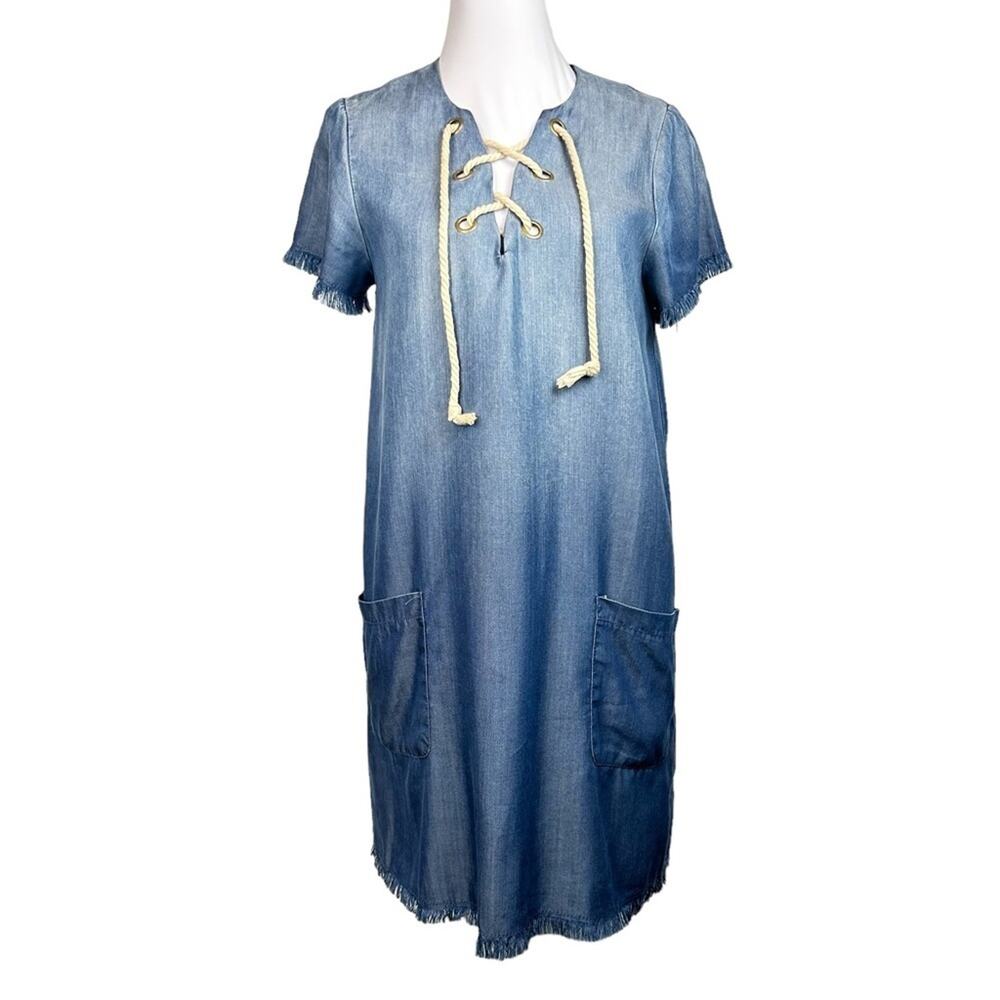 Black Swan Payton Dress Womens Size S Blue Summer Festival Casual Cool Frayed